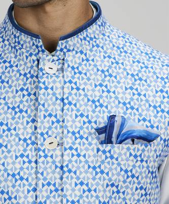 Azure pixel printed layered bandhi jacket 2
