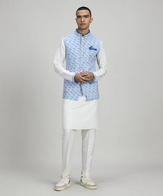 Azure pixel printed layered bandhi jacket 3