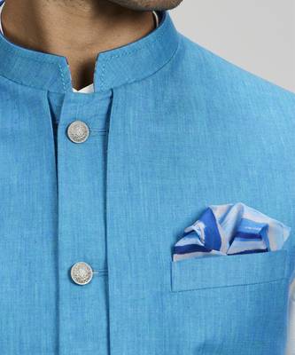Sky linen layered bandhi jacket 4