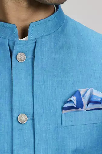 Sky linen layered bandhi jacket