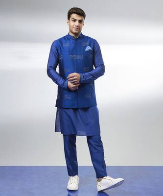 Cobalt boro embroidered bandhi jacket 1