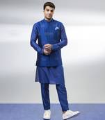 Cobalt boro embroidered bandhi jacket
