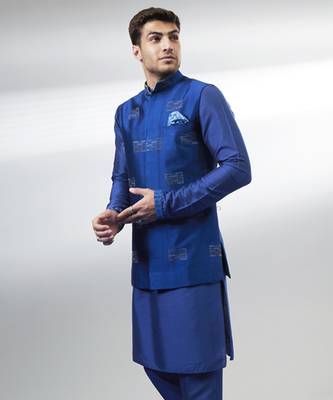 Cobalt boro embroidered bandhi jacket 2