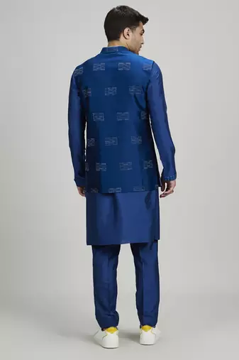 Cobalt boro embroidered bandhi jacket