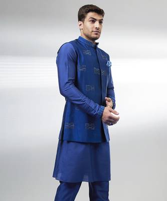 Cobalt boro embroidered bandhi jacket 5