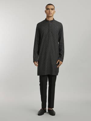 Ebony leon printed kurta pant set 1
