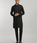 Ebony & grey leon printed kurta pant set