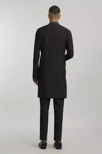 Ebony & grey leon printed kurta pant set