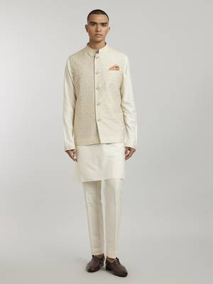 Ivory emblem printed bandhi jacket 1