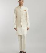 Ivory emblem printed bandhi jacket