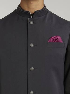 Grey crepe wool classic bandhi jacket 3