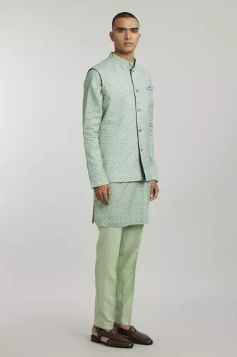 Sage falcon printed bandhi jacket