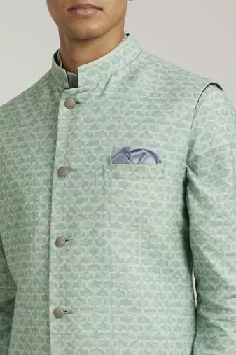 Sage falcon printed bandhi jacket
