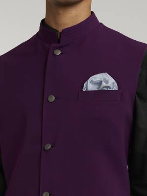 Wine crepe wool classic bandhi jacket 3
