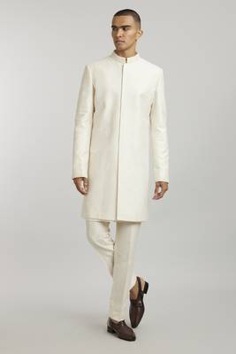 Ivory starrio embroidered sherwani jacket 1