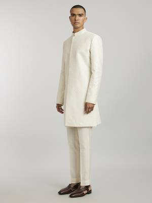 Ivory starrio embroidered sherwani jacket 2