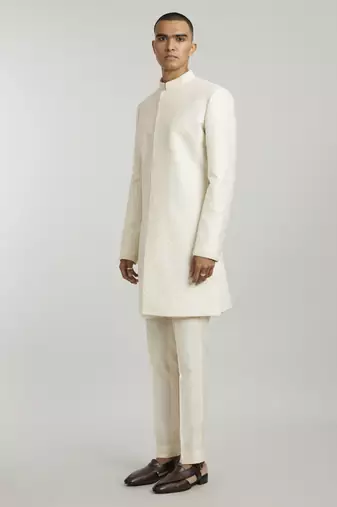 Ivory starrio embroidered sherwani jacket