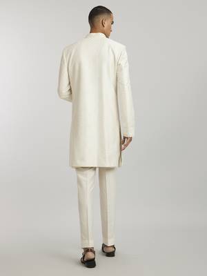 Ivory starrio embroidered sherwani jacket 4