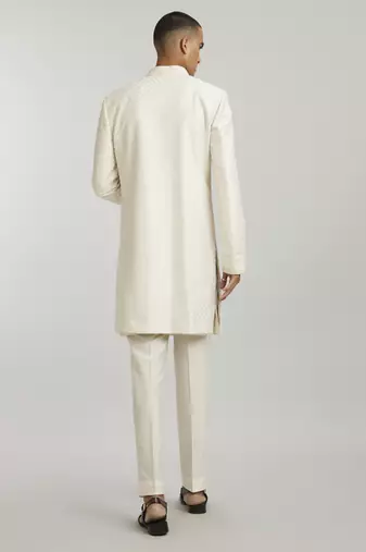 Ivory starrio embroidered sherwani jacket