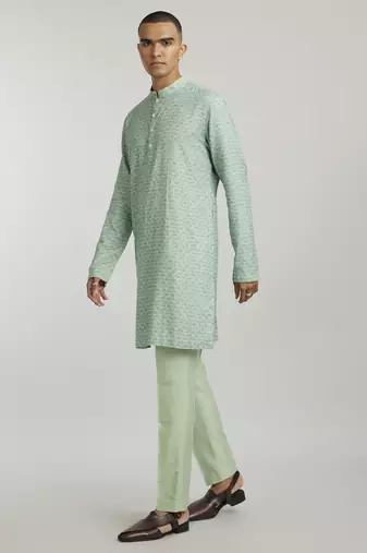 Sage falcon printed kurta pant set