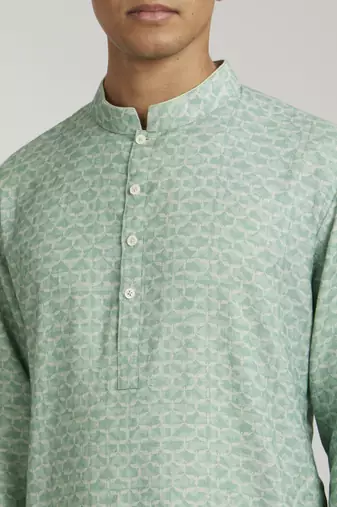 Sage falcon printed kurta pant set