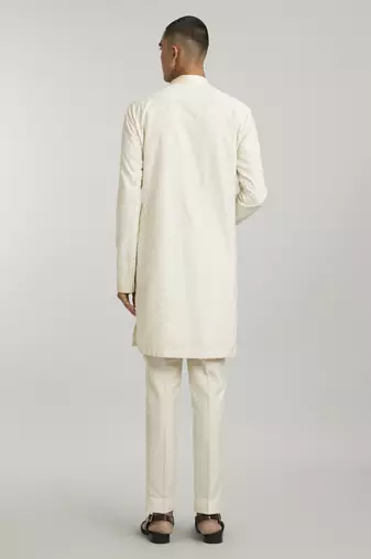 Ivory fiore embroidered kurta pant set
