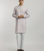 Mauve houndstooth printed kurta pant set