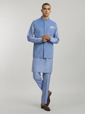 Teal corduroy classic bandhi jacket 1