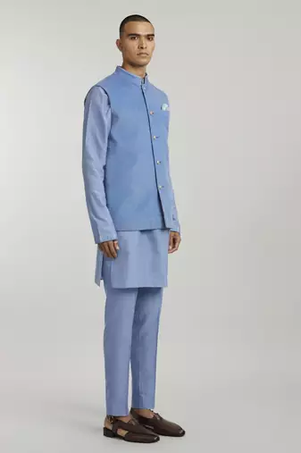 Teal corduroy classic bandhi jacket