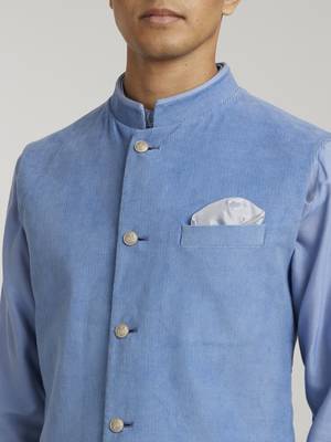 Teal corduroy classic bandhi jacket 3