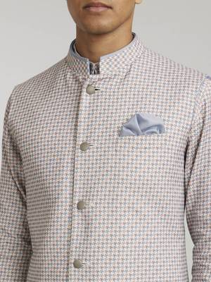 Mauve houndstooth printed bandhi jacket 3