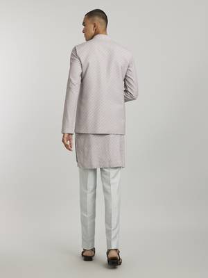 Mauve houndstooth printed bandhi jacket 4