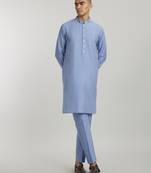 Teal leon printed kurta pant set