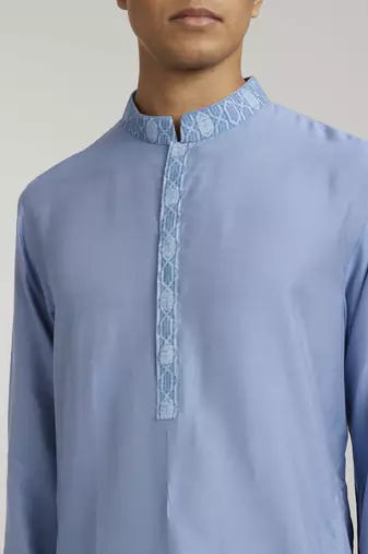 Teal leon printed kurta pant set