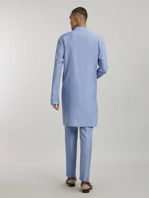 Teal leon printed kurta pant set 4