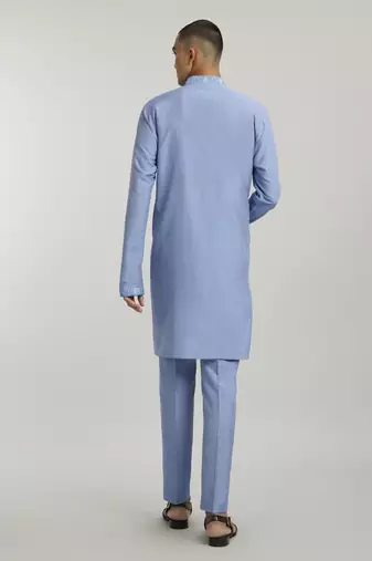 Teal leon printed kurta pant set