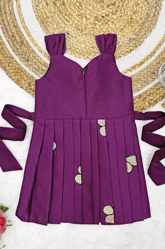 Baby Girls Embrodairy South Indian Traditional Pattu Pavadai Tapeta Silk Frocks Dress For Baby Girls