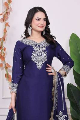 Blue Radiance Chinnon kurta Set 6