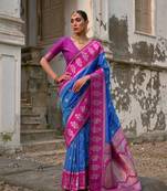 Firozi banarasi silk weaving saree with zari woven fancy tassels 