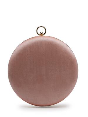 adorn dusty coral & multi floral embellished faux silk clutch 6