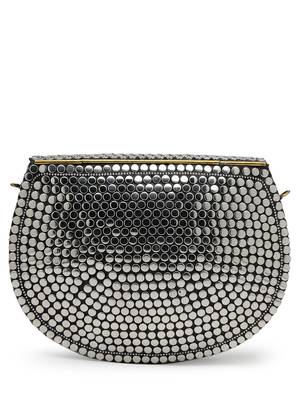 mosaic silver mosaic embellished metal clutch 6
