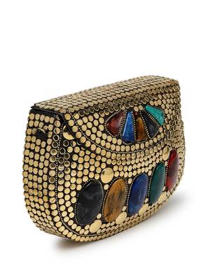 mosaic gold & multi mosaic embellished metal clutch 5