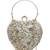 Anekaant amour white & champagne heart shaped floral embellished faux silk clutch