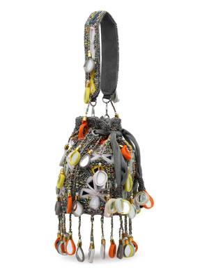 tipify grey & multi mirror work embellished fabric potli 5