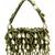 Anekaant tipify olive green & gold mirror work embellished fabric clutch