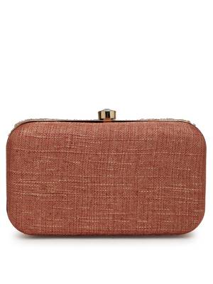 adorn gold & pastel multi floral embellished fabric clutch 6