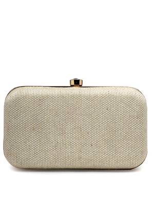 adorn white & pastel multi ogee embellished fabric clutch 6