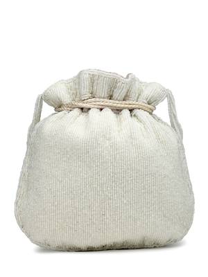 dangle white & pastel multi rose embellished faux silk potli 6