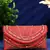 adorn red & gold stone work embellished faux silk clutch