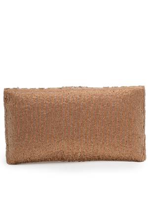 adorn rose gold & pink stone work embellished faux silk clutch 6
